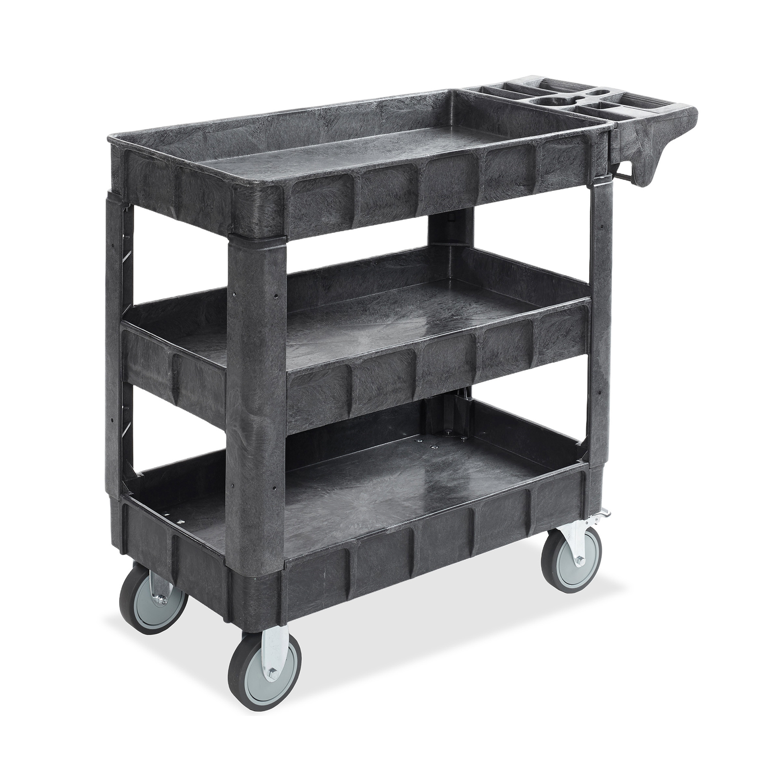 Utility Service Cart with 2-5" Swivel Wheels, 3 Shelves, 550lb. Capacity, 40x17