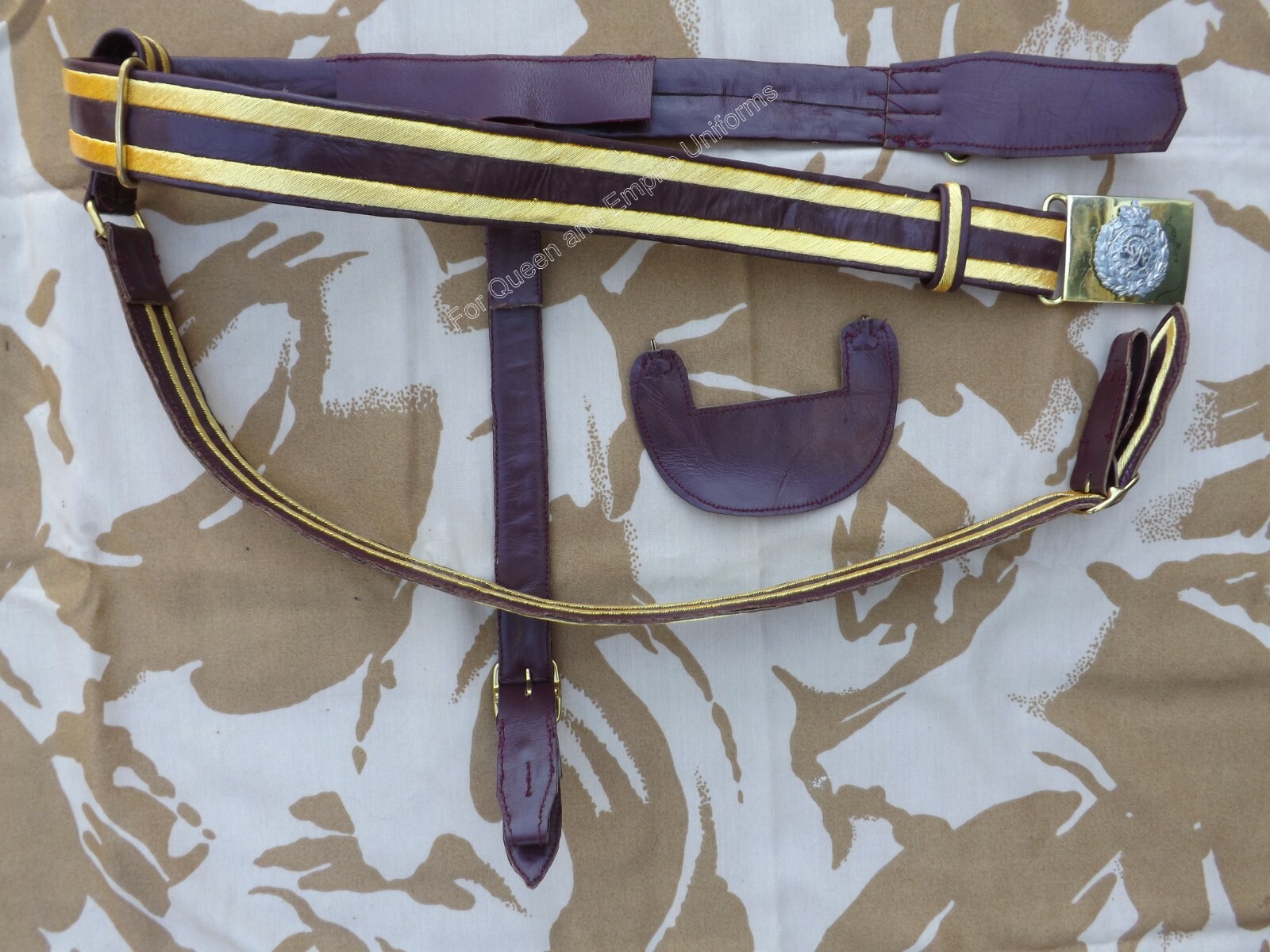 Repro Victorian Royal Engineer Officer Sword Belt. Large size.