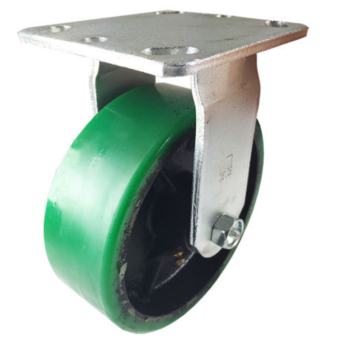 4 Heavy Duty Caster Set 4" 5" 6" Polyurethane on Cast Iron Wheels No Mark Green