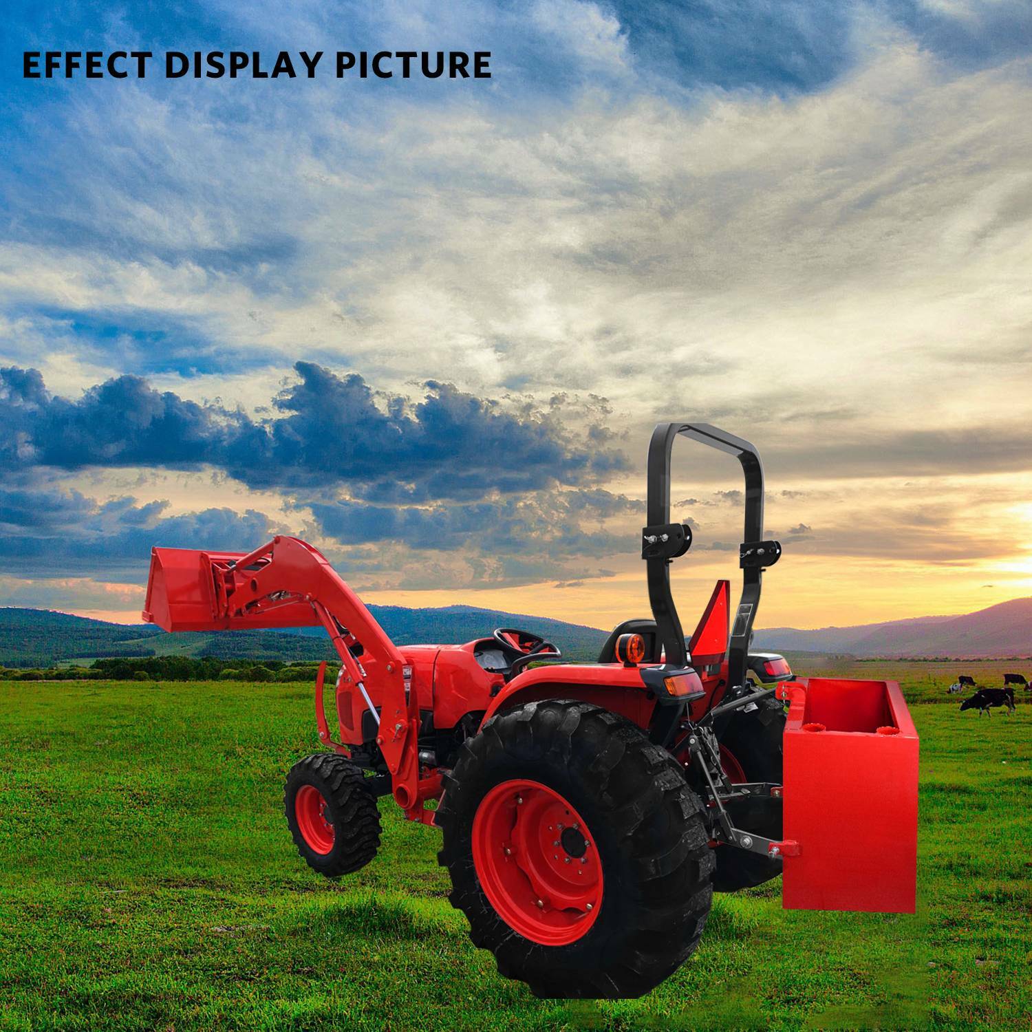 Tractor Counterweight Ballast Box 3 Point Quick Tach Hitch Receiver Attachment