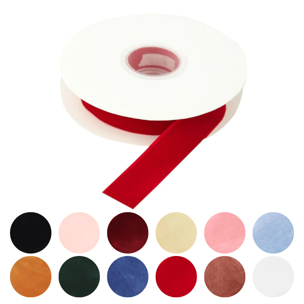 1" x 10 yards Velvet Nylon Ribbon Roll DIY Craft Supplies Party Home Decorations
