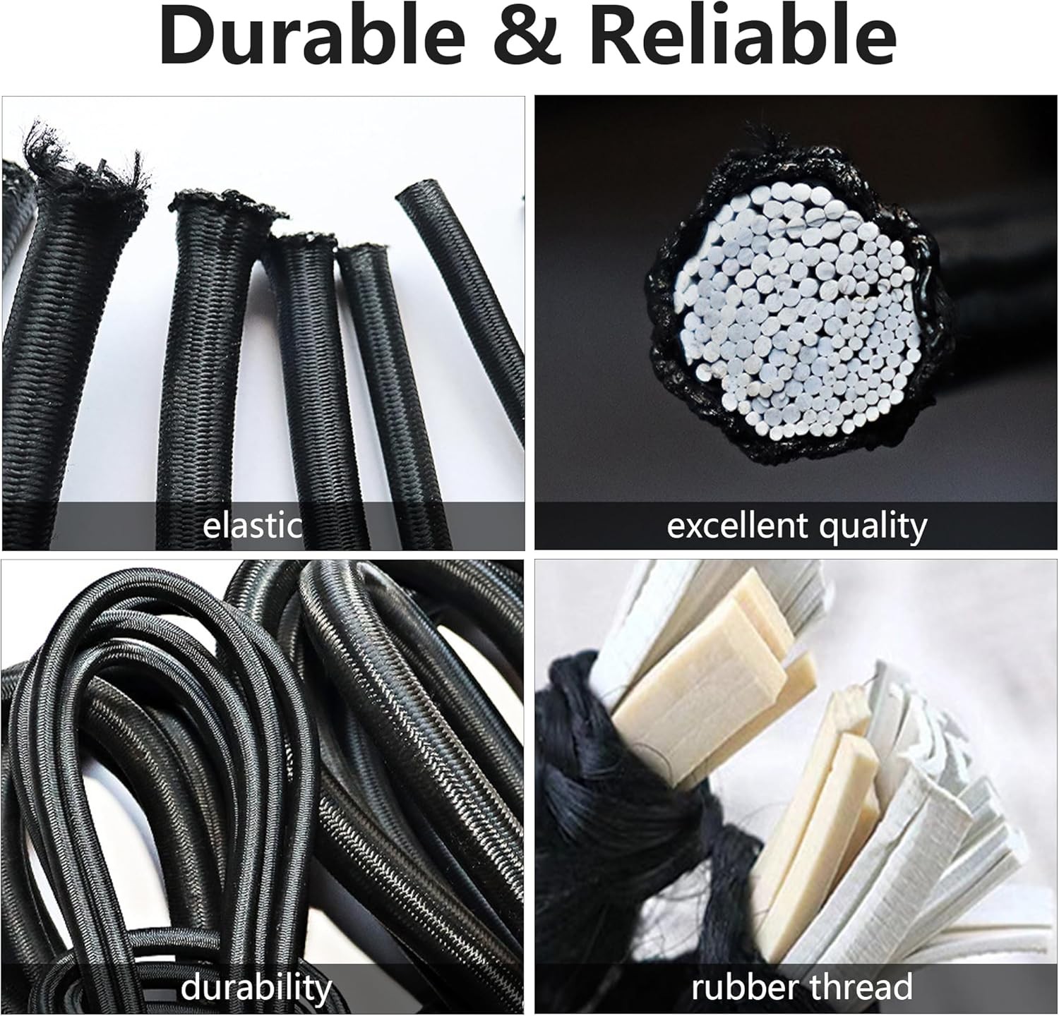 4" Inch Black Ball Bungee Bungie Cord Canopy Tarp Tie Downs Straps New Lot x2000