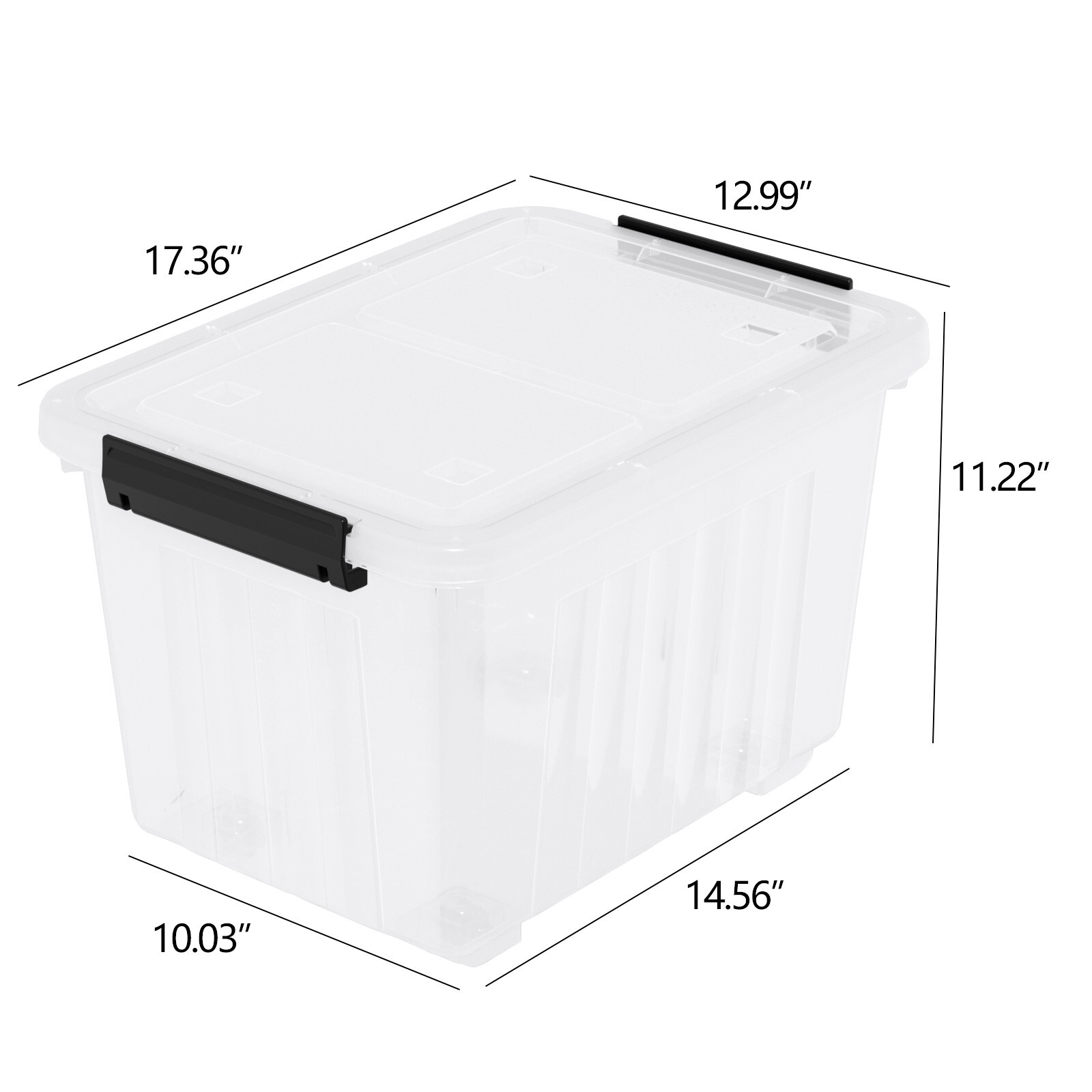 Kekow 30 Quart Gasket Box Stackable Storage Bin with Latching Lid &Wheels 4 Pack
