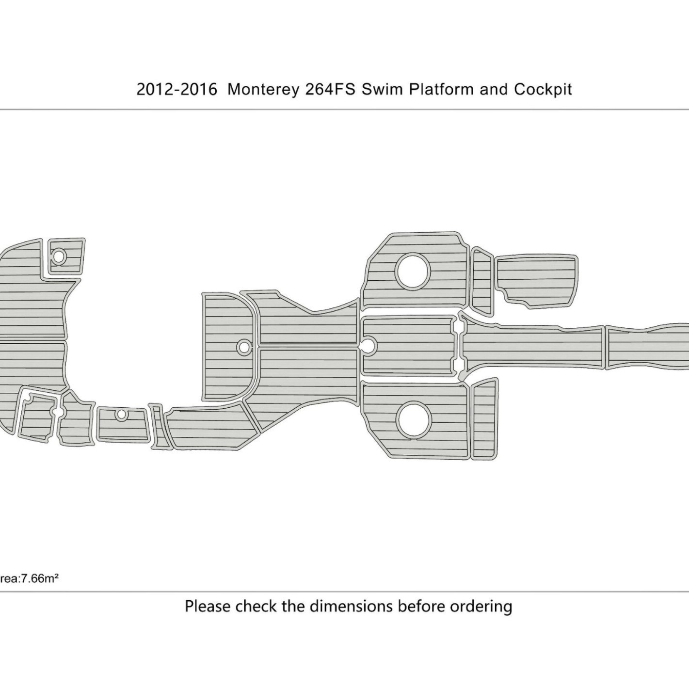 2012-2016 Monterey 264 FS BR Faux EVA teak Marine Floor