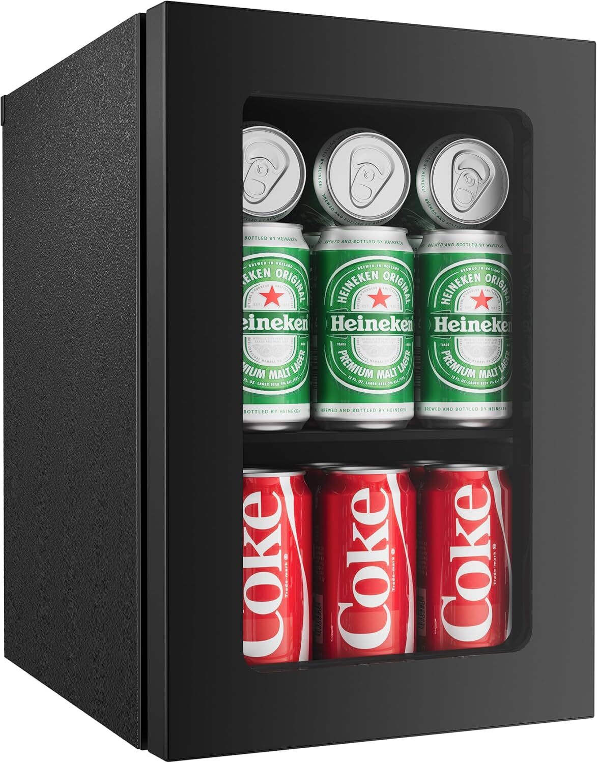 Beverage Cooler Mini Fridge Glass Door LED Light for Drinks Beer Wine Home Bar