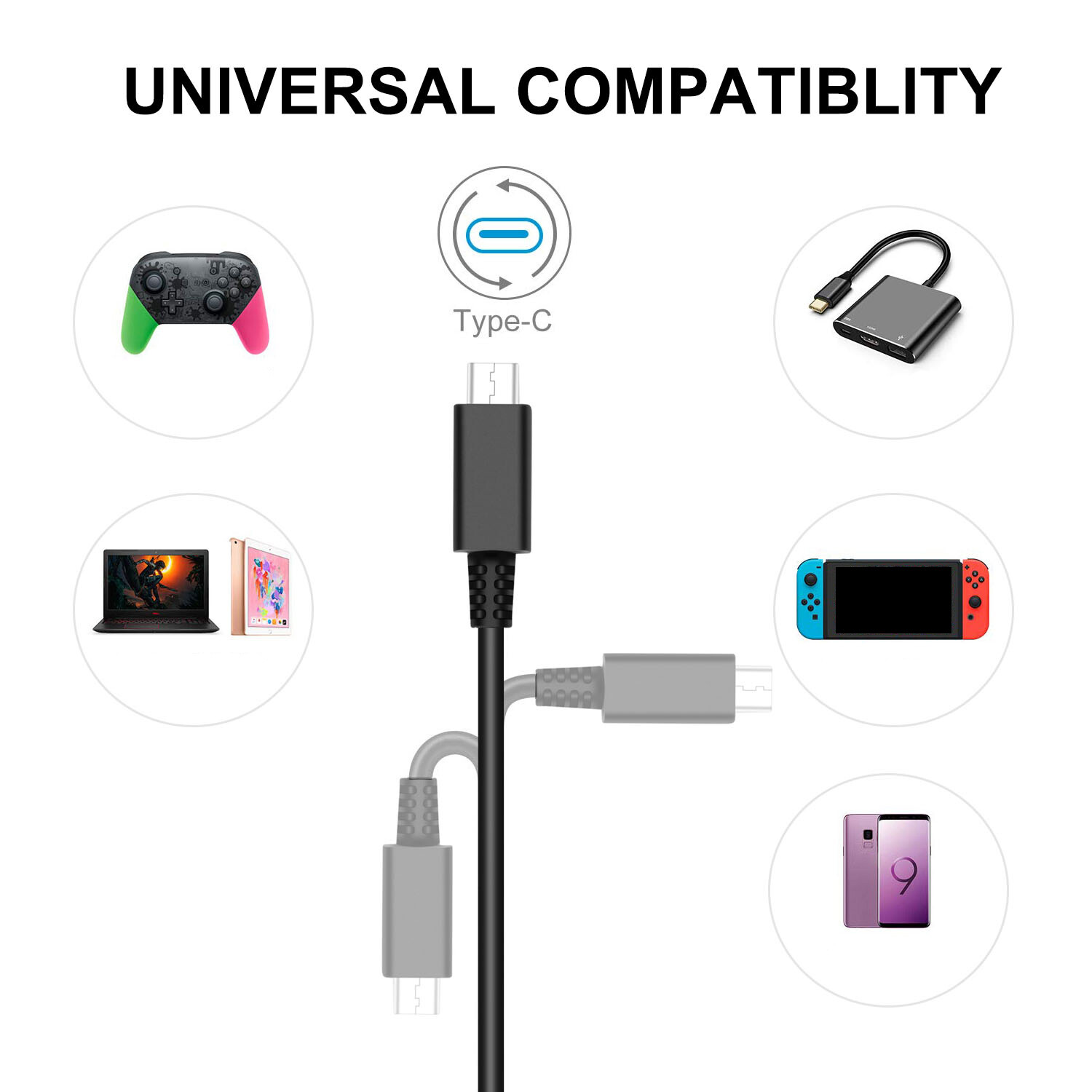 AC Adapter Power Supply for Nintendo Switch Wall & Travel Charger Plug Cord Lite