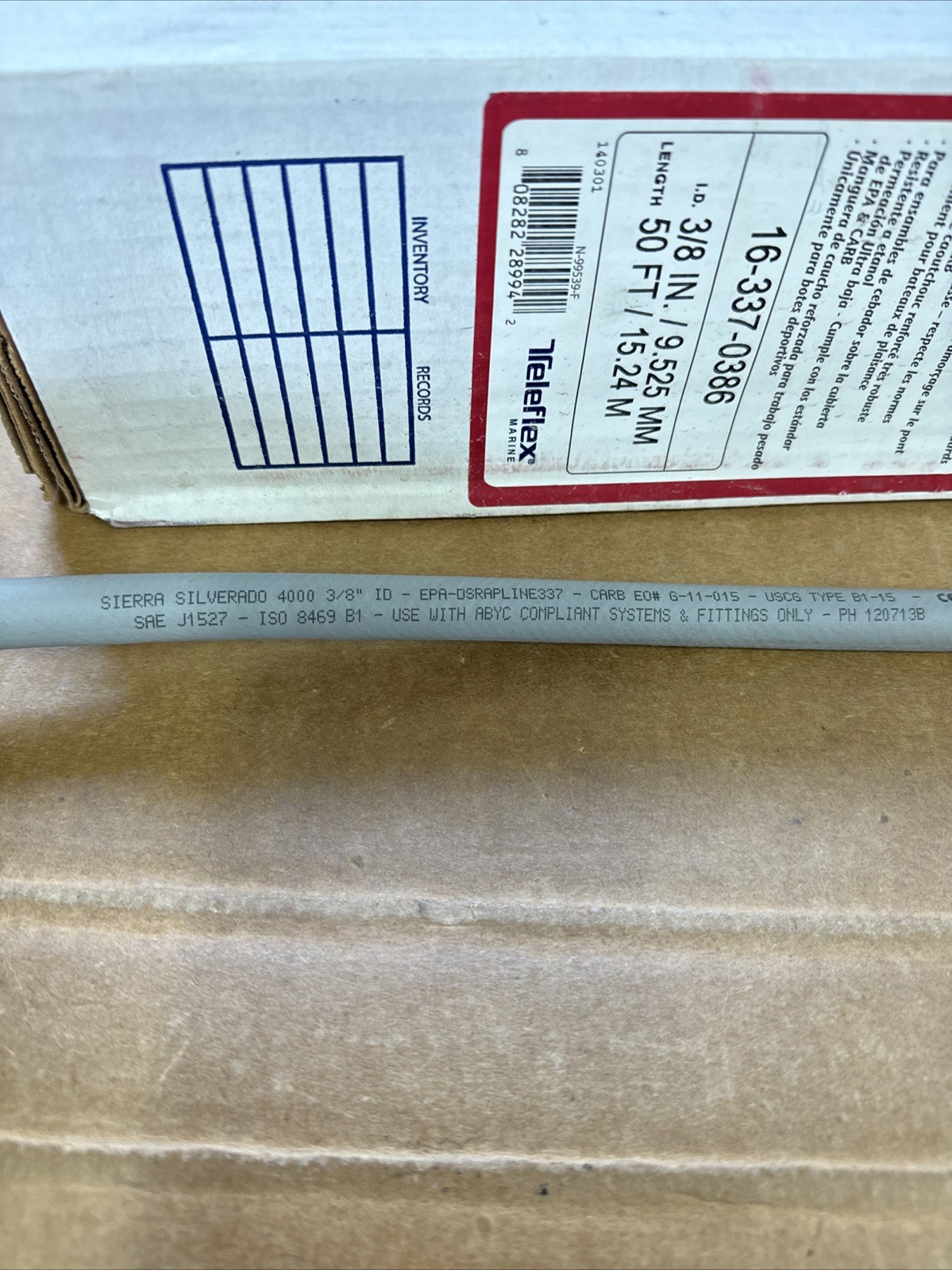 Shields SIERRA MARINE 16-337-0386 3/8 SILVERADO 4000 Fuel Line 1 Foot Teleflex