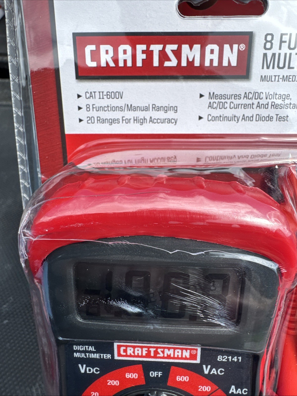 Sears Craftsman Nos 8 Function Digital Multimeter & Leads 82141 A/DC VOLTAGE