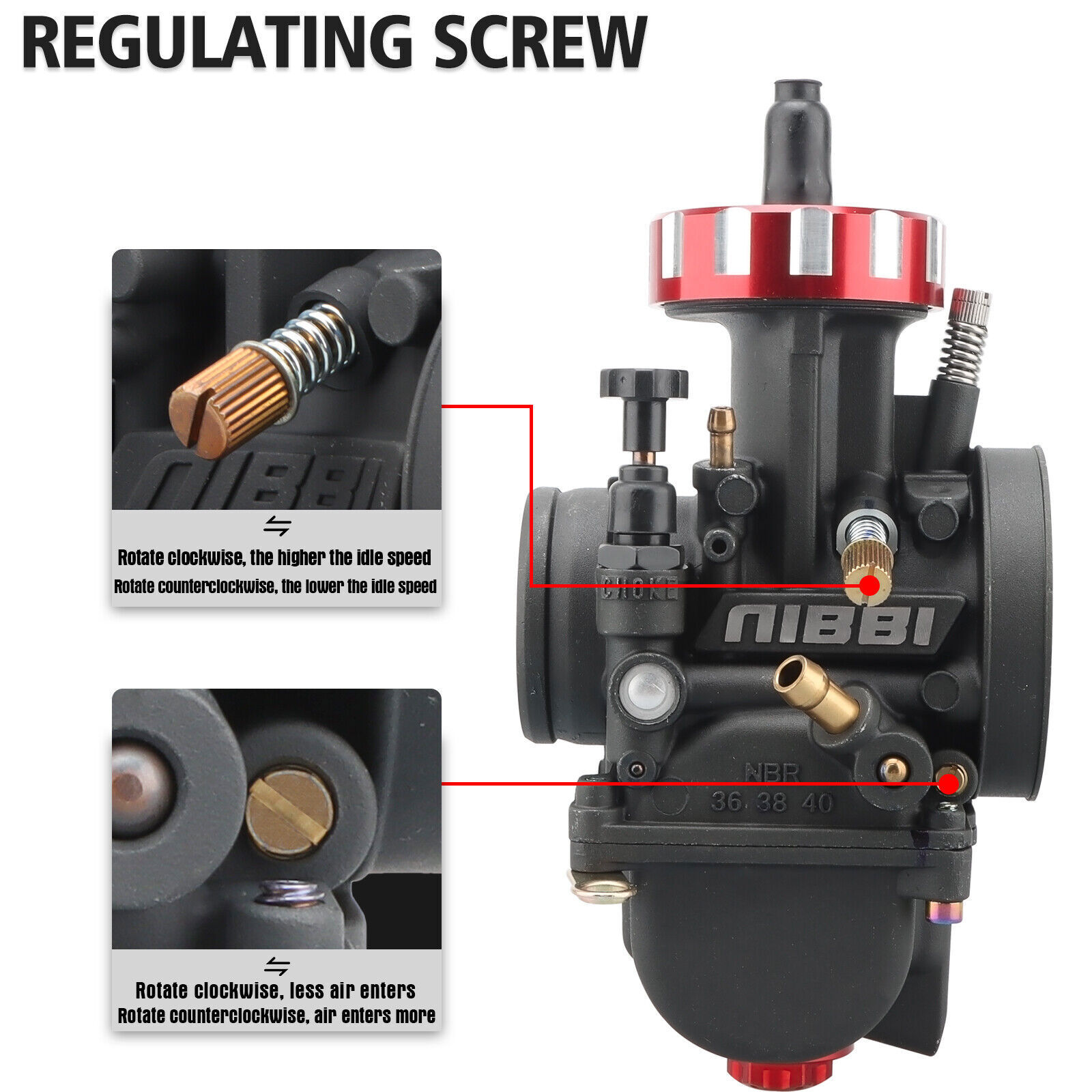 NIBBI PWK38 Racing Carburetor For KX125 KX250 KDX200 KDX220R CR250R RM125 RM250