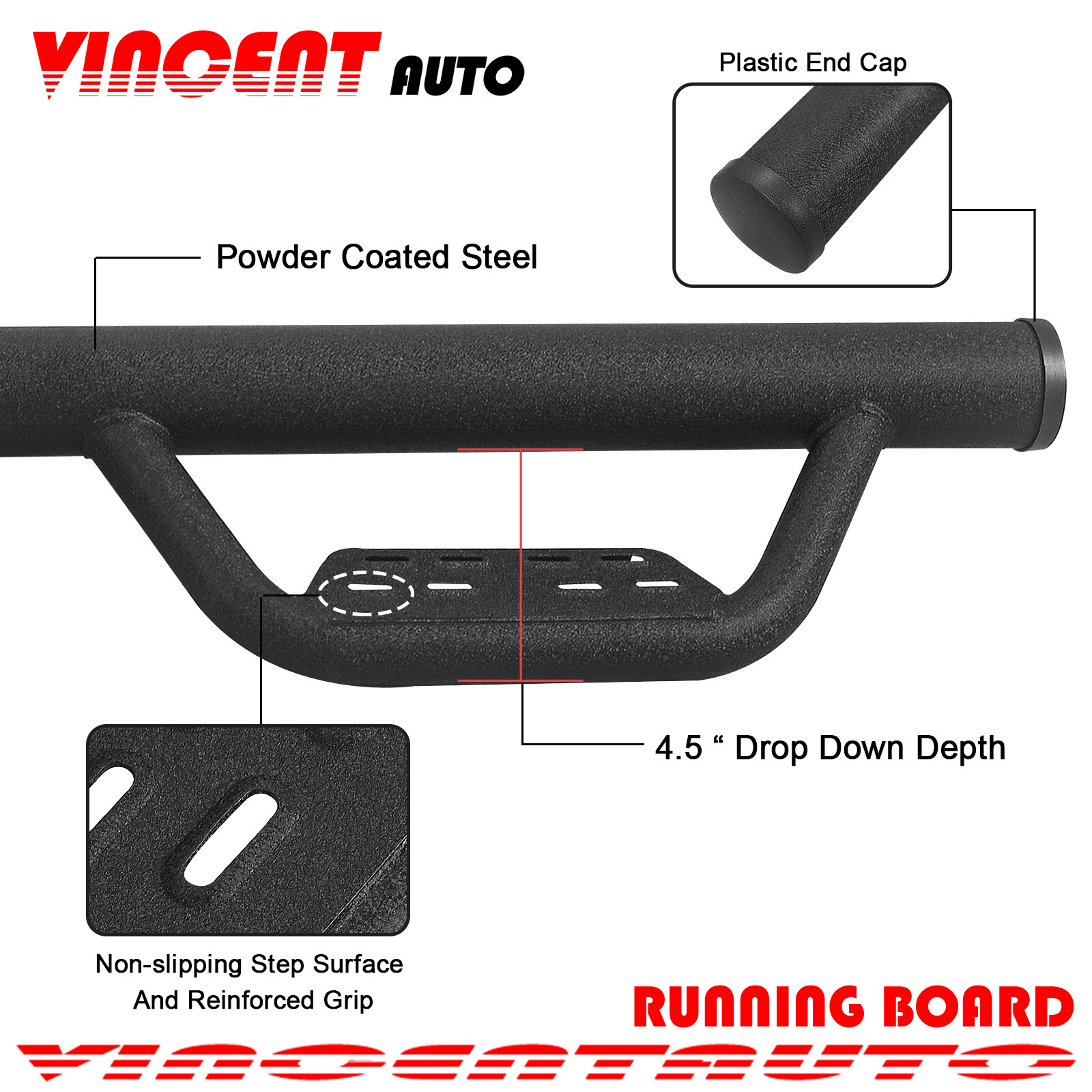 Fit 99-16 FORD F250 Superduty Super Cab Nerf Bar Running Board Side Step BLK BOC