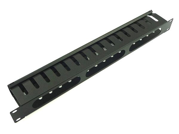 CNAweb 1U 19" Network Metal Rack Mount Cable Manager Finger Duct w/Cover Black
