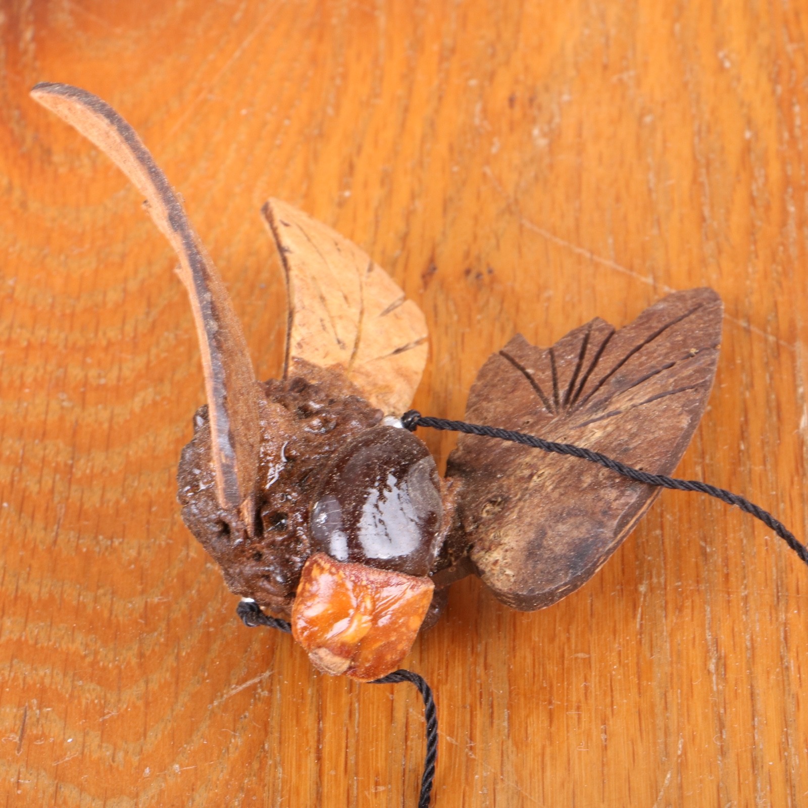 4 Wooden Birds Mobile Hanging Decoration Thailand