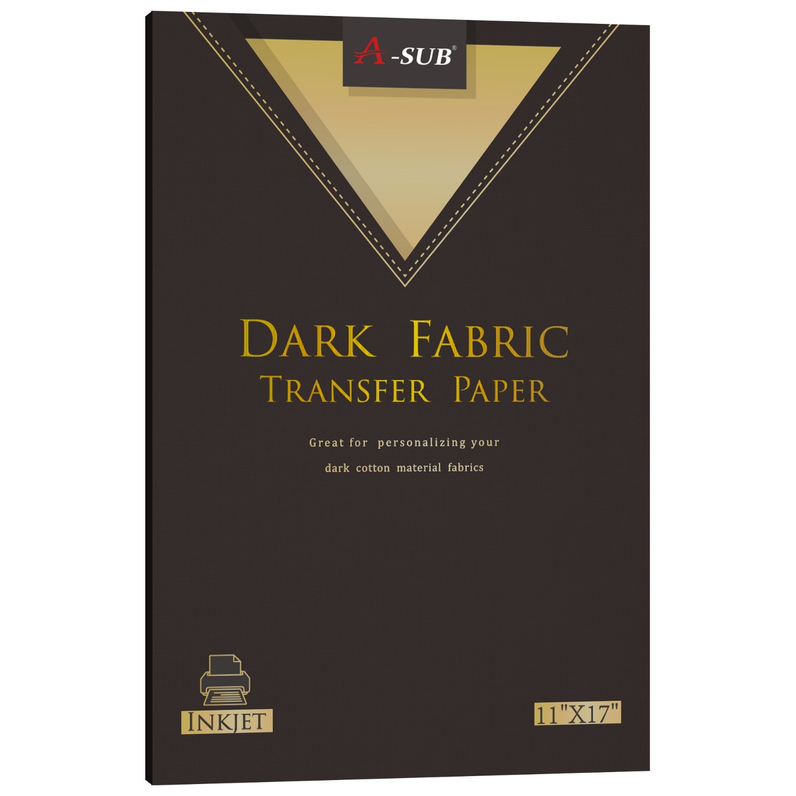 A-SUB Inkjet Dark Transfer Paper 11 x 17" Iron-on Dark Fabric T-shirt 10 Sheets