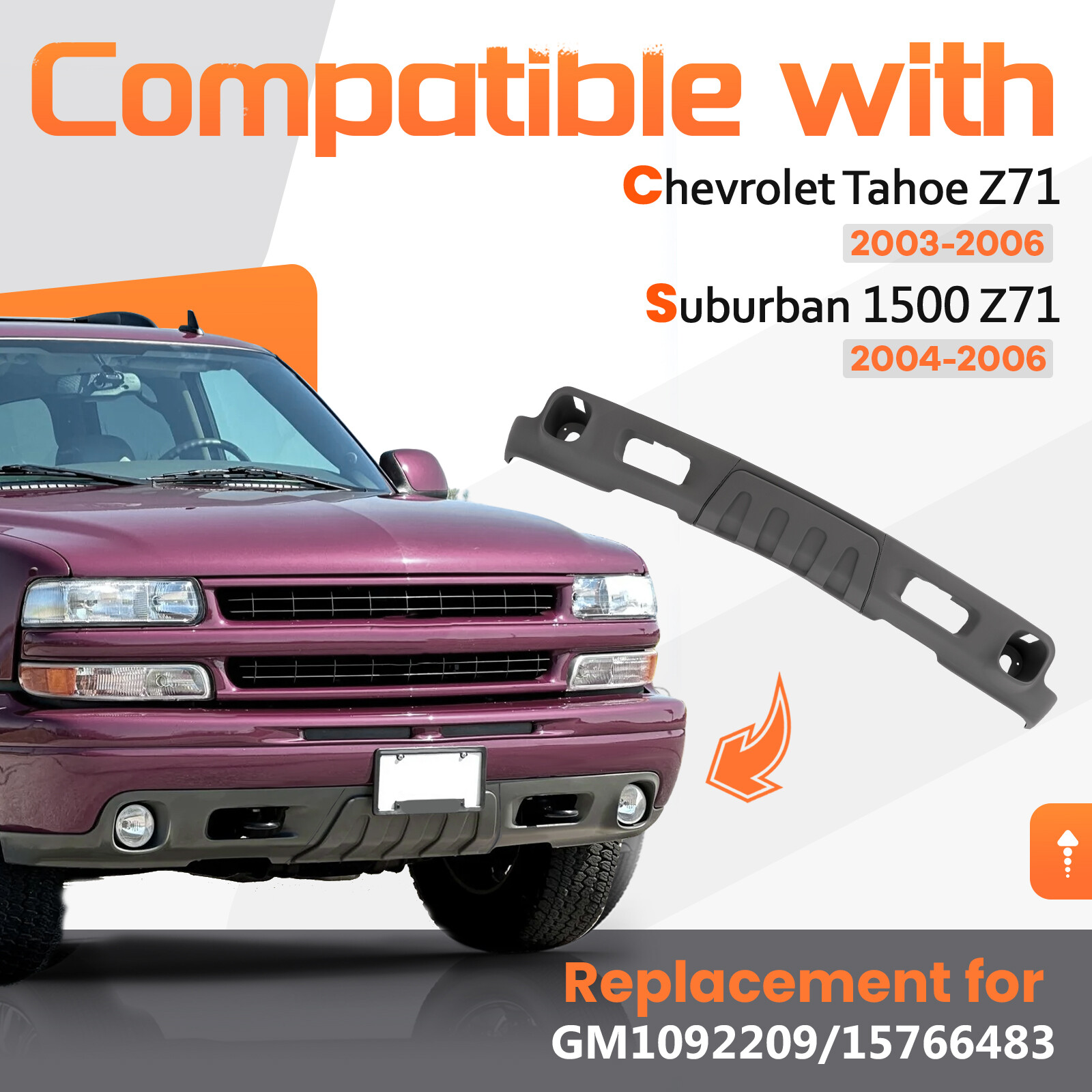 Front Valance For Chevrolet Tahoe Suburban Z71 2003-06 Lower Air Deflector Gray