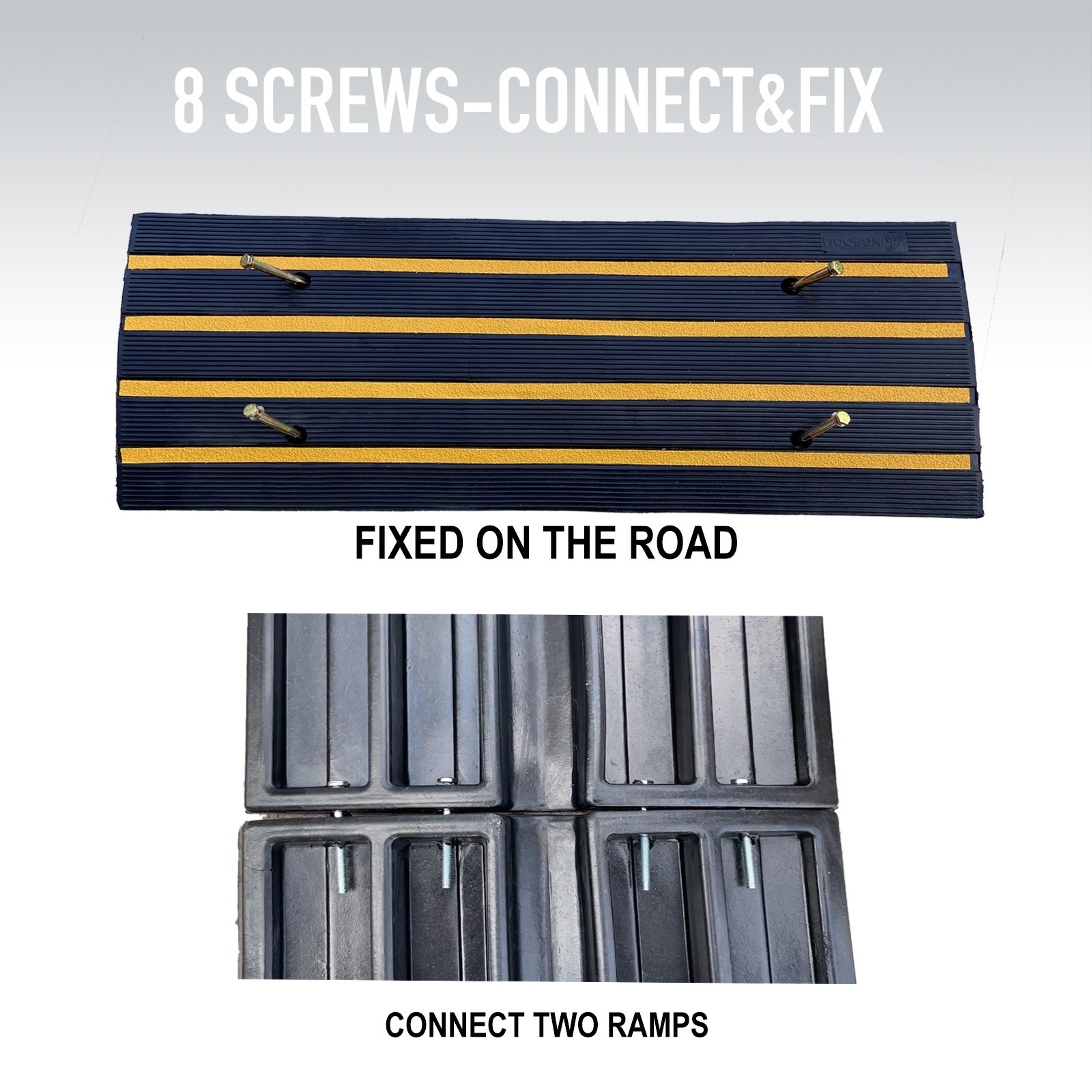 2.6" Rise Rubber Driveway Curb Ramp 15T Heavy Duty Load Threshold Ramp 1 PACK