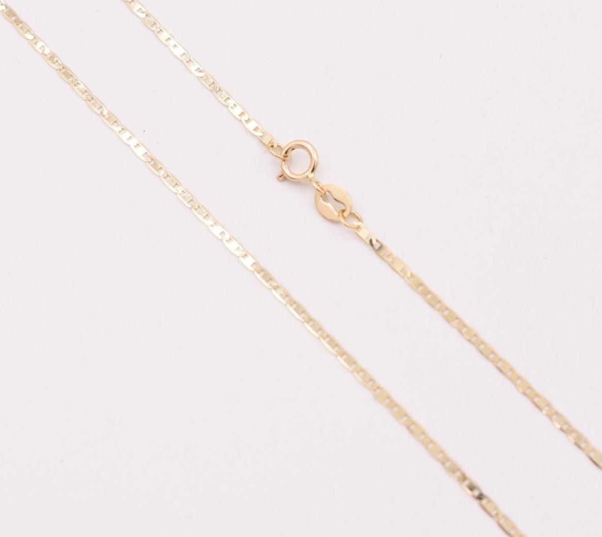 1.2mm Mariner Anchor Link Chain Necklace Real Solid 10K Yellow Gold