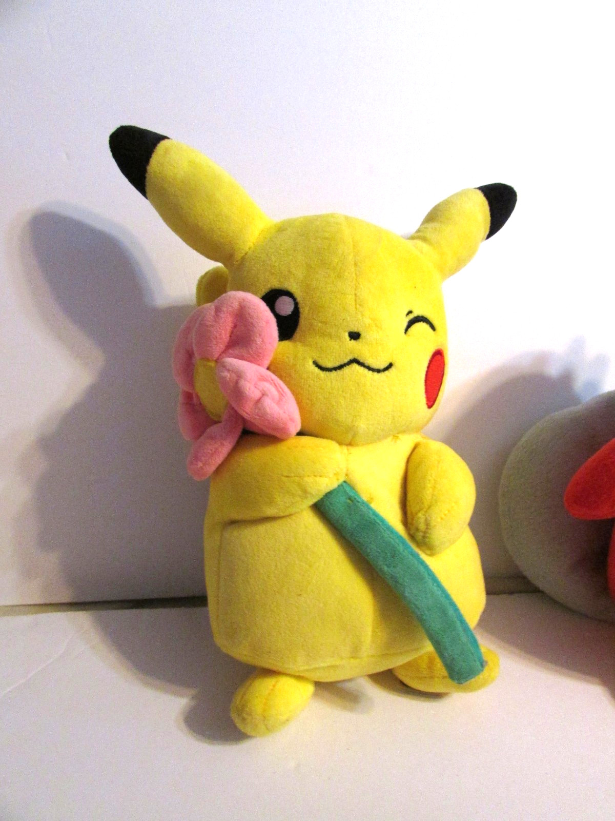 Lot Of 4 Pokemon Plush Pikachu W/Flower Delibird Bulbasaur