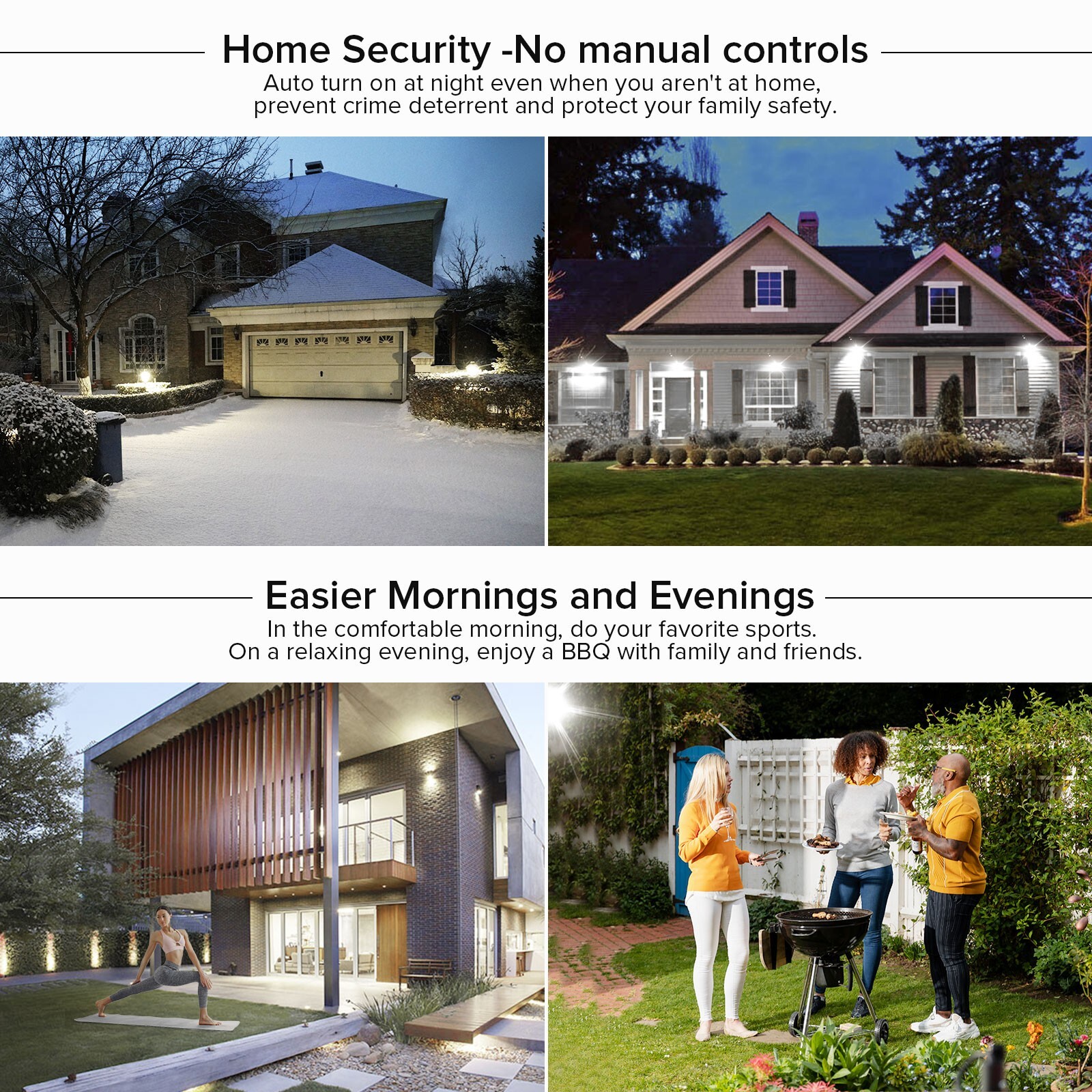 4-Pcs 8W/13W LED Light Bulb Dusk to Dawn Auto On/Off Sensor Bulbs 5000K Daylight