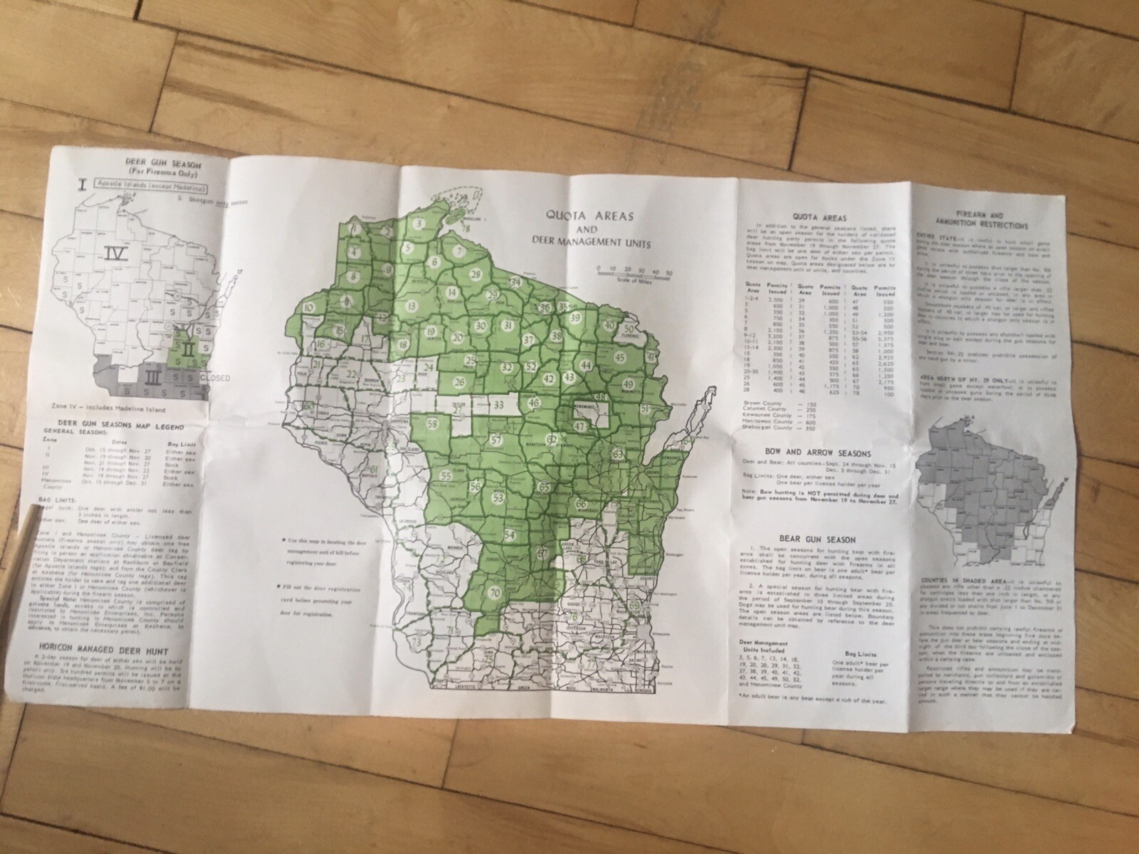 1966 Wisconsin Conservation Big Game Hunting License Regulation Booklet Deer