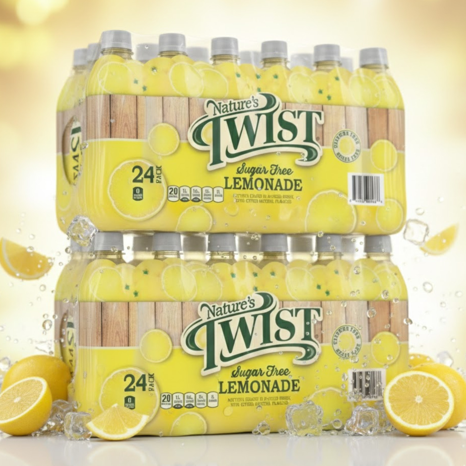 Nature’s Twist Sugar Free Lemonade, 16.9 fl oz Bottles, 24-Pack (2-Pack)