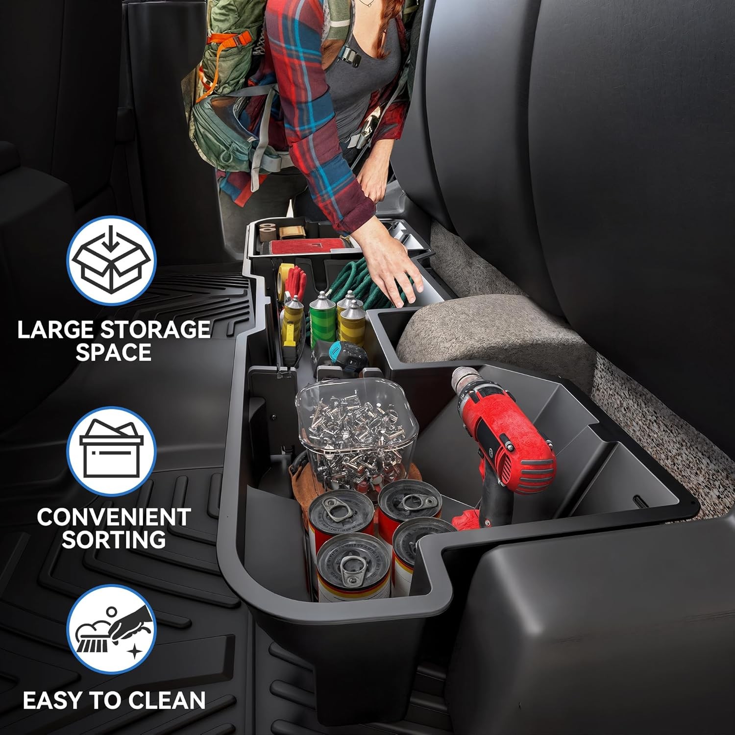 OEDRO Under Seat Storage for 2019-2025 Dodge Ram 1500 Crew Cab New Body Style