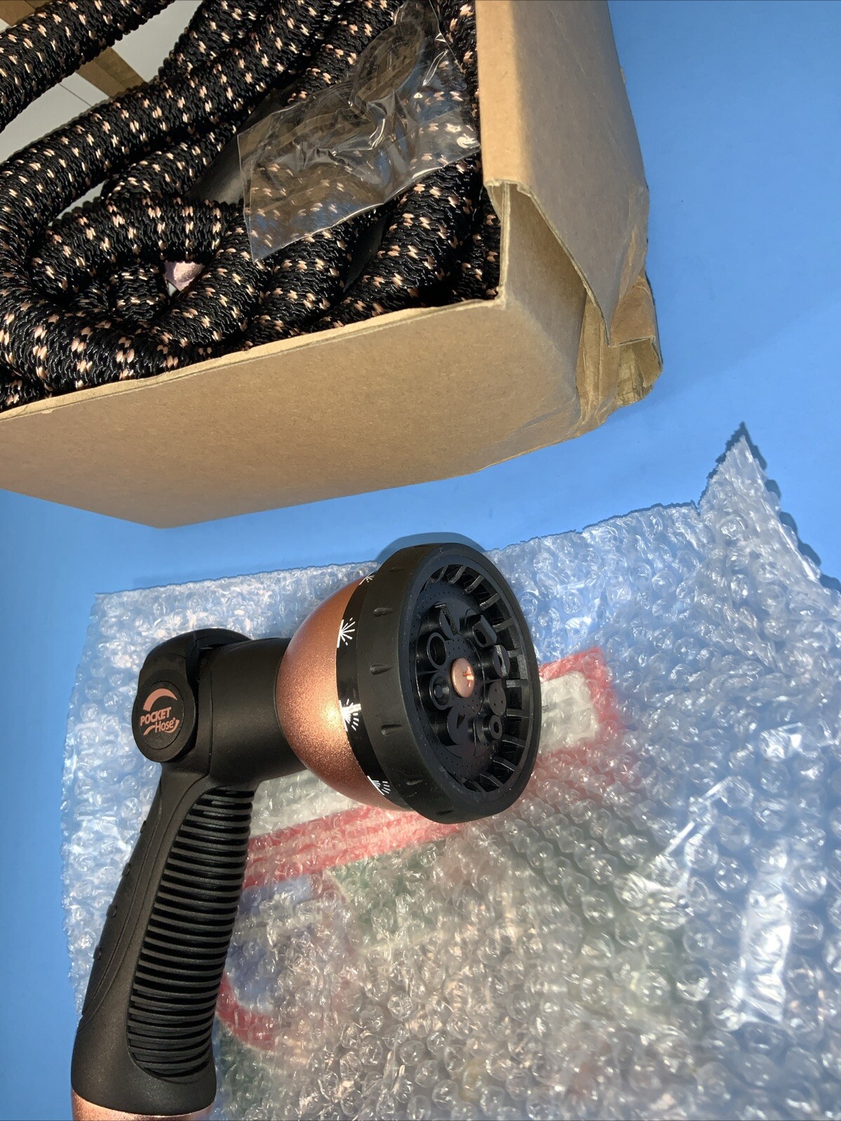 Pocket Hose Copper Bullet With Thumb Spray Nozzle Expanding 25 Ft.