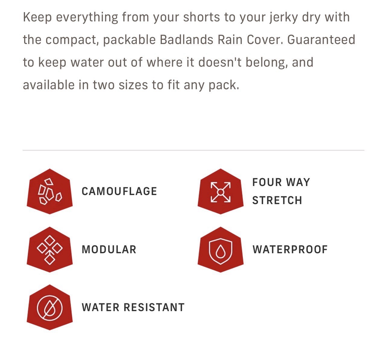 New BADLANDS APPROACH FX Pack Rain Cover MEDIUM Camo