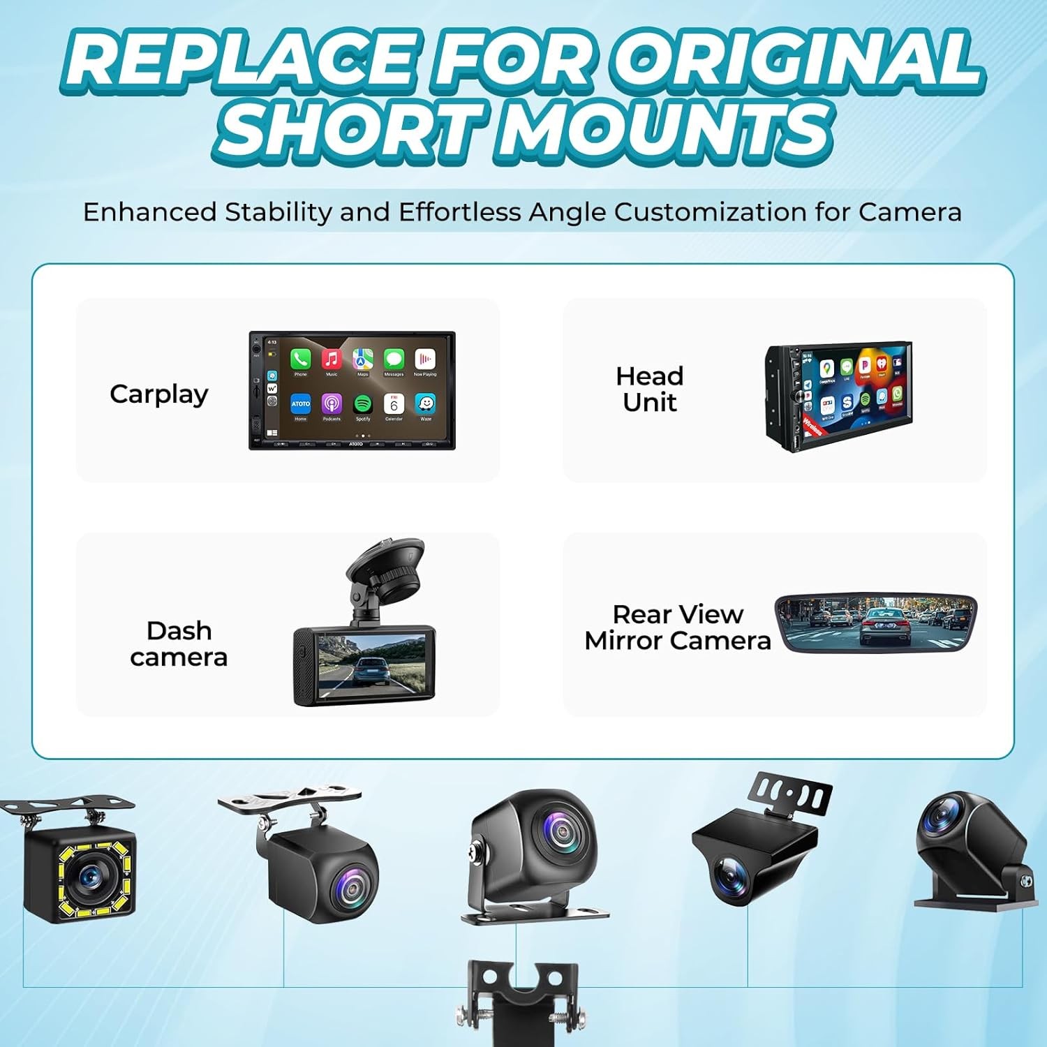 Universal Car Rear View Camera License Plate Bracket, Professional Full...