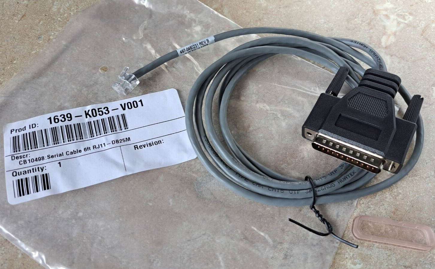 NCR 1639-K053 497-0483231 Serial Receipt Printer Cable DB25M for Radiant CB10498