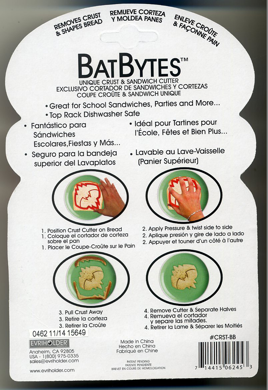 Batman BatBytes Bat Logo Shape Sandwich Bread Crust / Cookie Cutter - RED