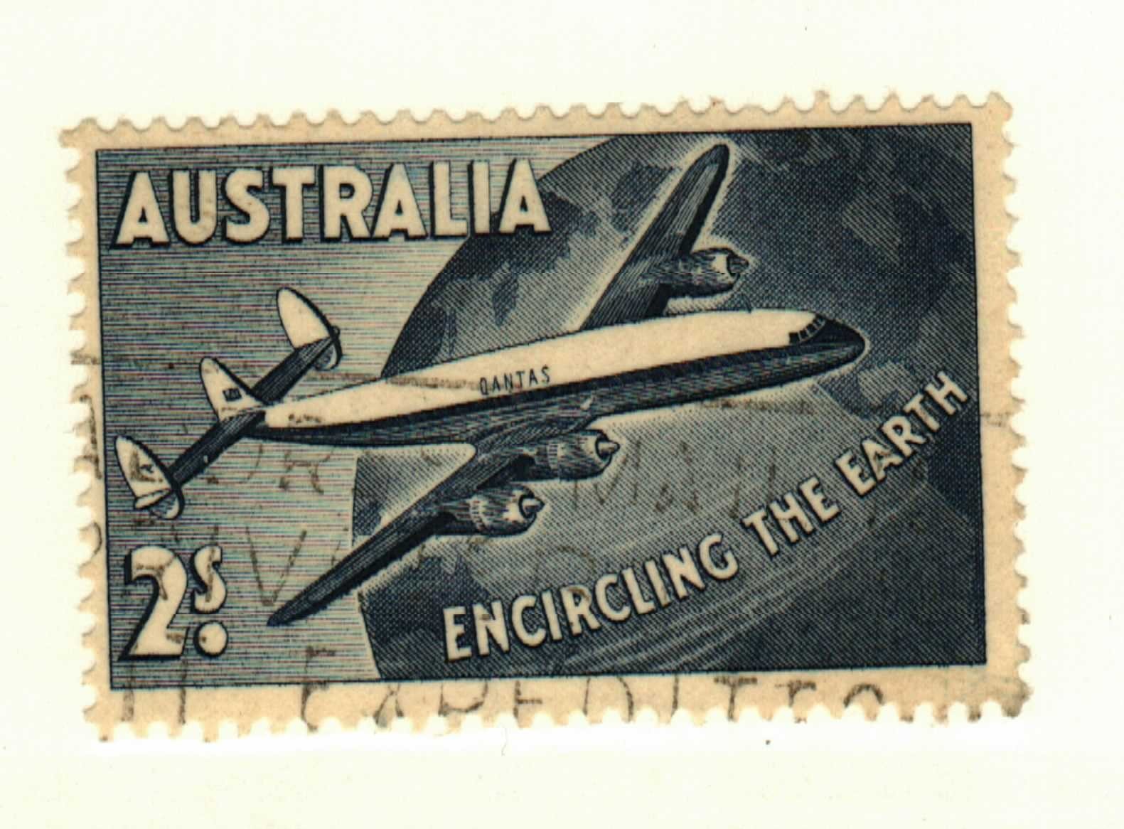 Australia #C8 used airmail Encircling the earth
