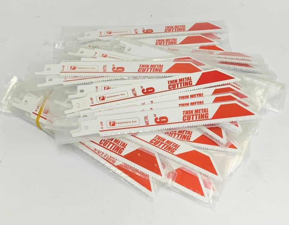 (100) 6" RECIP SAW BLADES 14TPI BI METAL (Fasteners Inc) Thick or Thin Metal