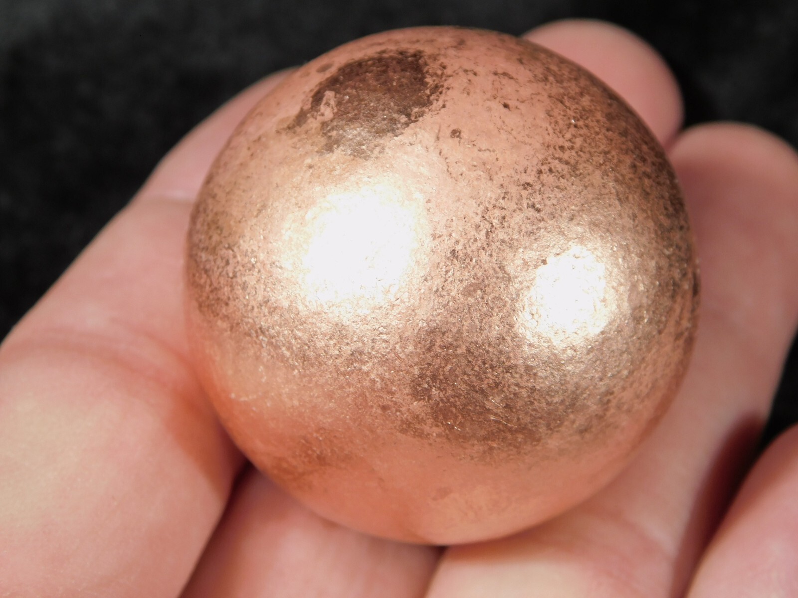 Larger! Super Heavy SOLID COPPER Sphere From Michigan 287gr