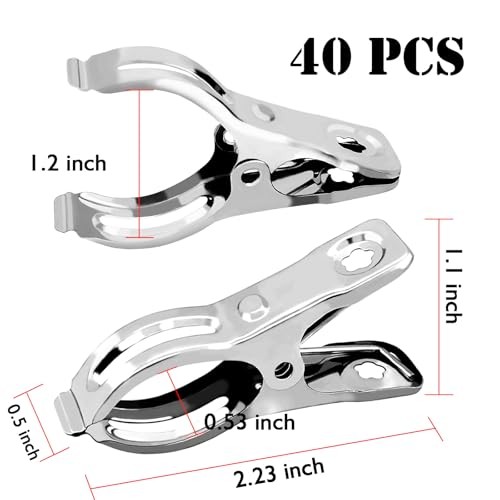 BESTEEL Upgraded 40 PCS Garden Clips, Greenhouse Clamps 100% Stainless 40PCS