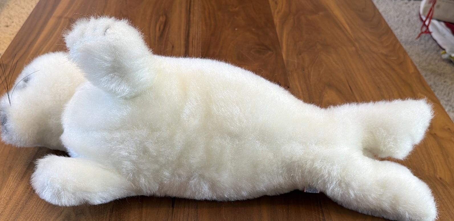 R. DAKIN 1982 Vintage Seal 21” Plush Soft Toy Stuffed Animal Cream RARE HTF EUC