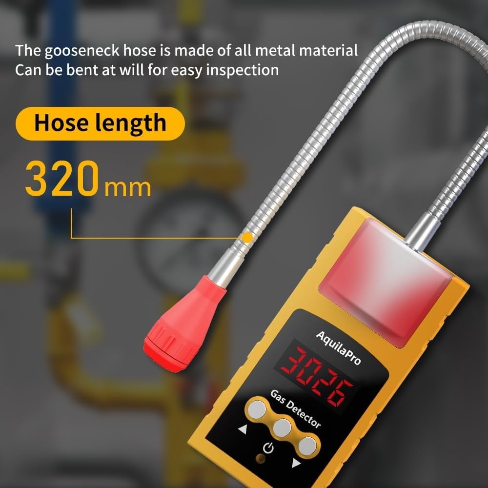 Natural Gas Leak Detector, 13" Gooseneck for Propane and Combustible Gas