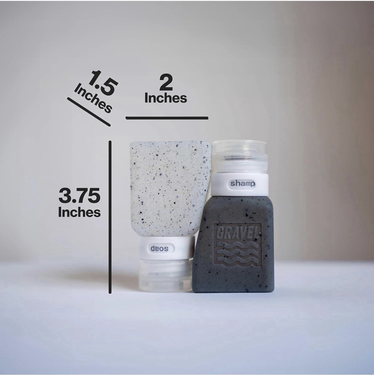 Gravel Travel Bottles 3oz (2-Pack) & Leakproof, BPA-Free, TSA Approved