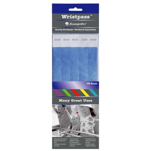 Baumgartens BAU85030 Security Wristband 10"x0.8" Blue Tyvek