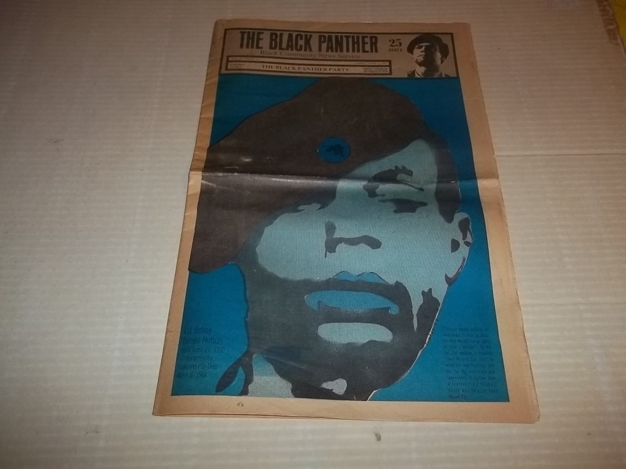 Black Panther Newspaper  April 6, 1969  Lil Bobby Hutton, Eldridge Cleaver VG+