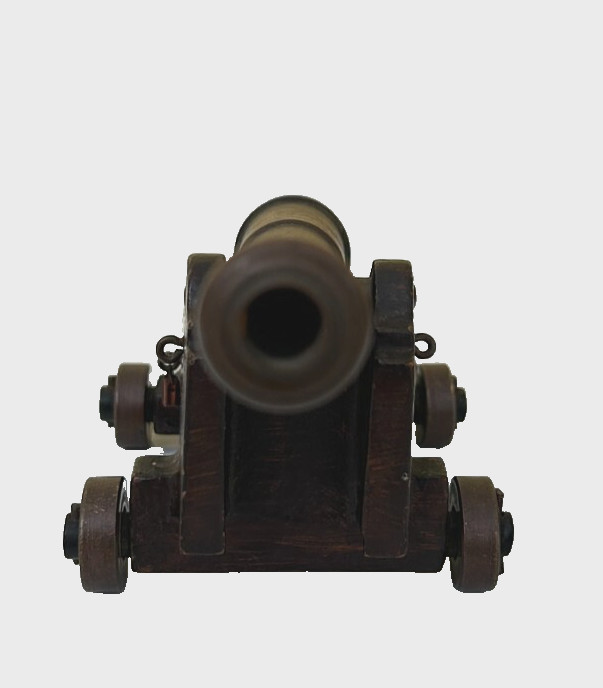 Reproduction U.S. Garrison Cannon Cast Iron With Brass Barrel Exceptional Detail