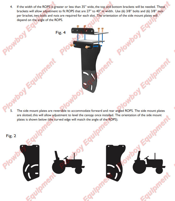 Green Metal Canopy for John Deere Tractor ROPS W/ Brackets Size 46.5" x 58" READ