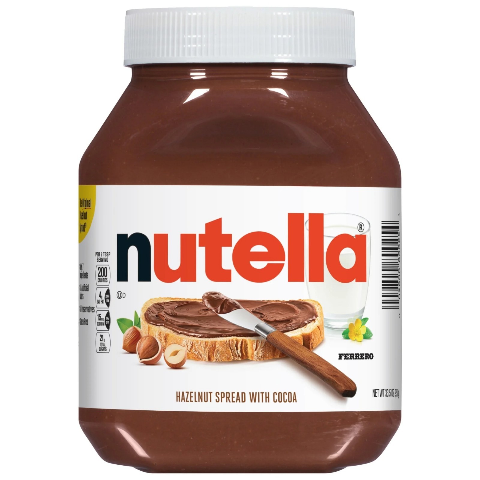 Nutella Hazelnut Spread with Cocoa for Breakfast, 33.5 oz Jar , Free Shipping
