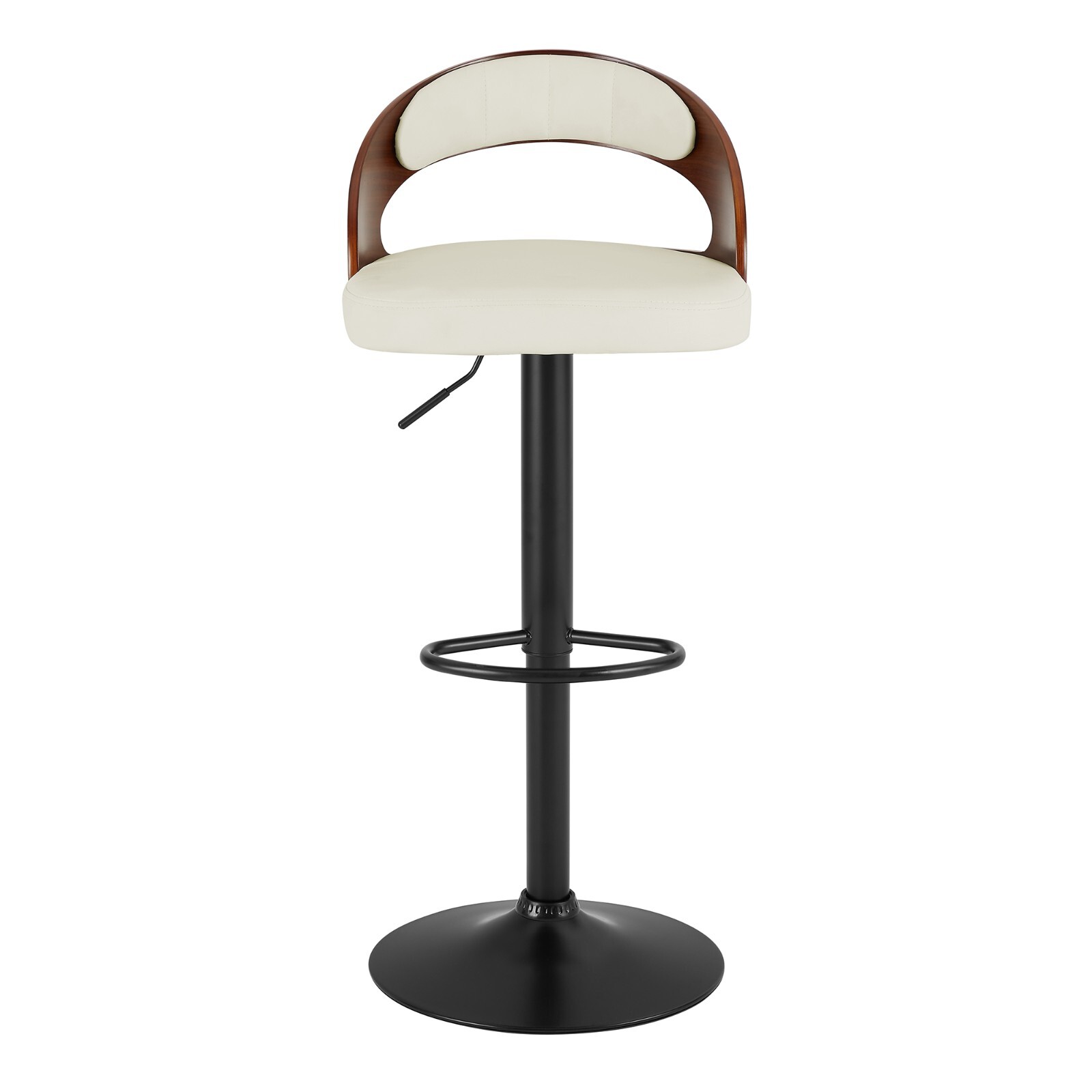 Bar Stools Set of 2 PU Leather Cushion Seat Adjustable Height Swivel Bar Chairs