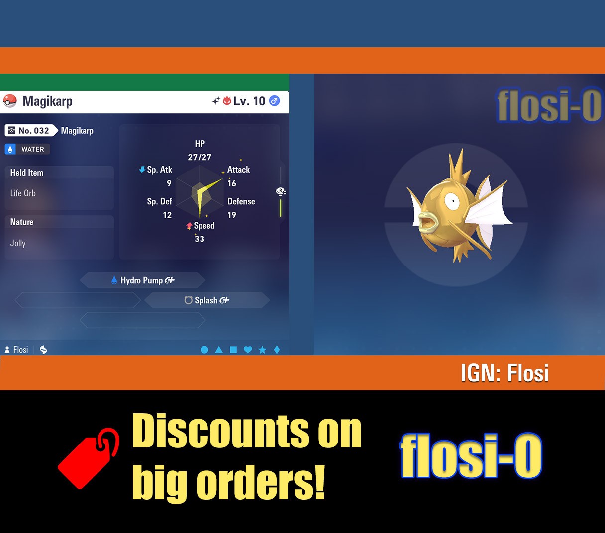 6IV Shiny Magikarp Pokemon Legends ZA (Legends Z-A)