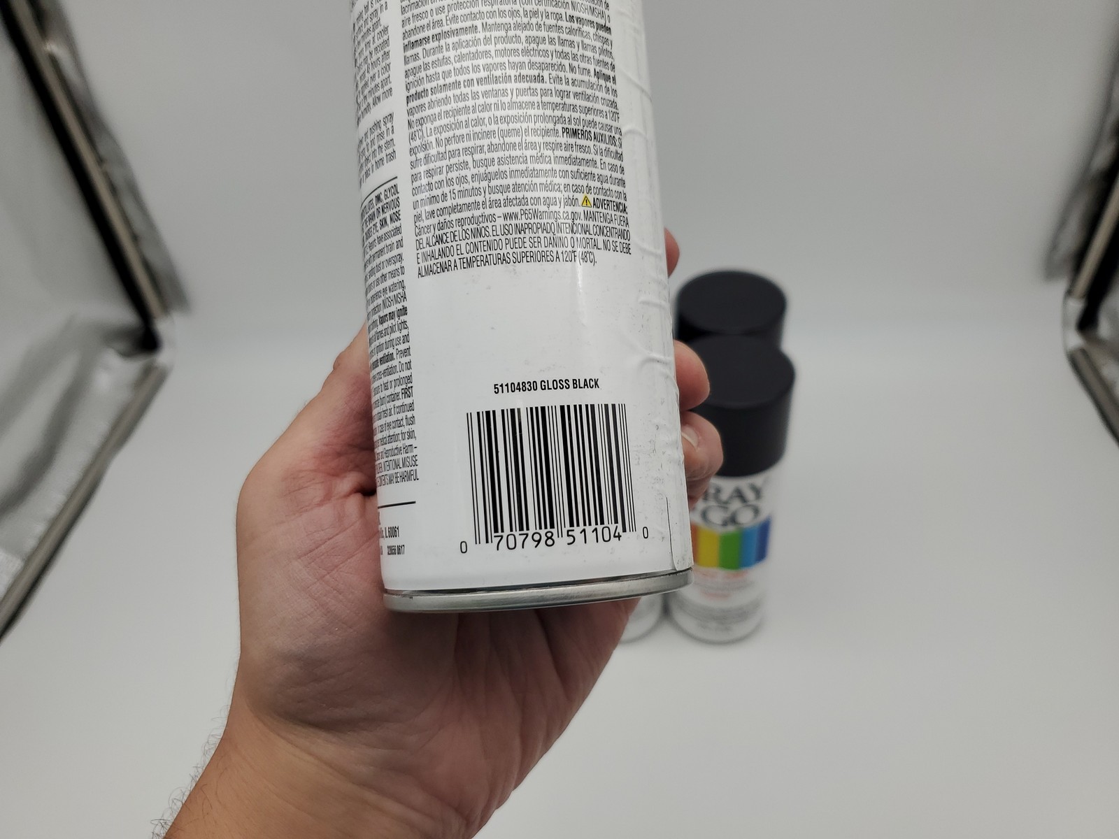 Spray 'N Go Gloss Black Enamel Spray Paint 12oz Fast Drying Pack of 6 Cans