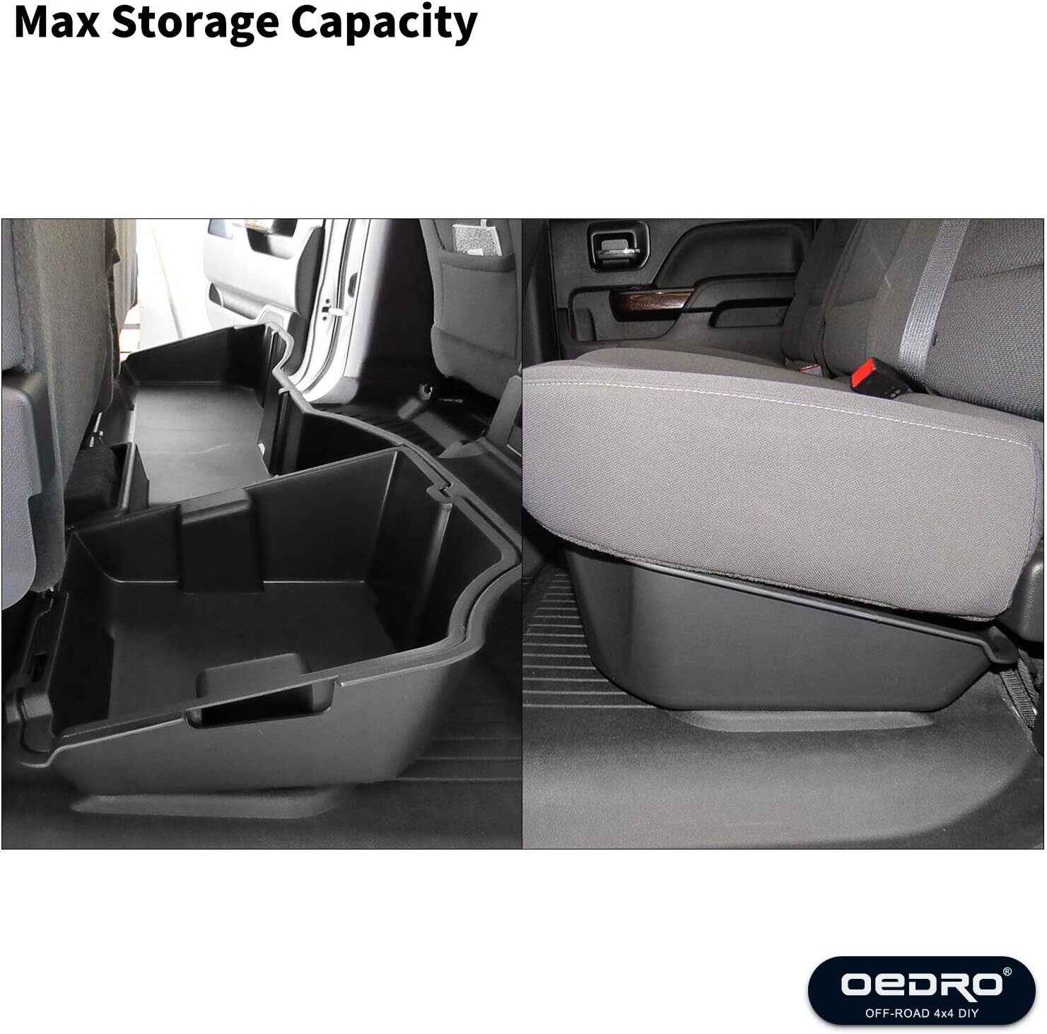 Under Seat Storage Box for 2014-2018 Silverado Sierra 1500 2500HD 3500HD CrewCab