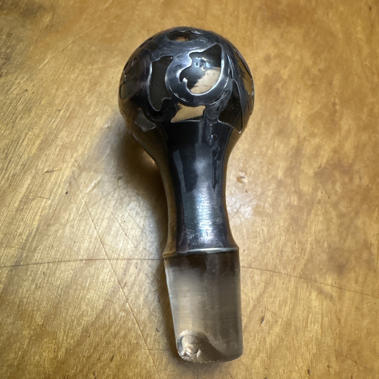 Antique Silver 999 100g Overlay Crystal Decanter /Webster Sterling Tray Unique!