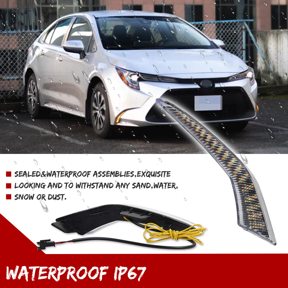 For Toyota Corolla L LE XLE Model 2020-2023 LED Daytime Running Fog Lights DRL