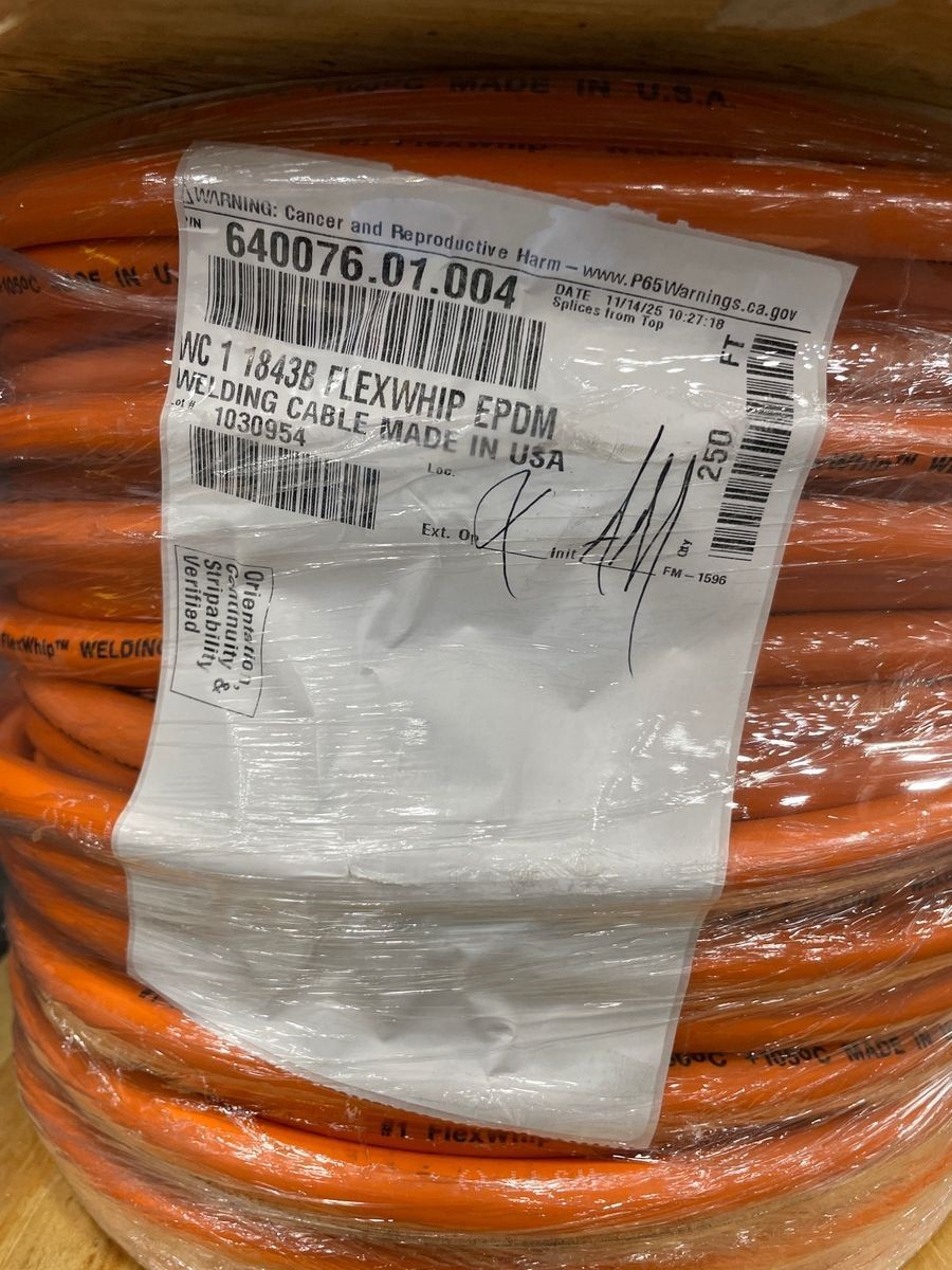 Kalas 640076.01.004 FLEXWHIP Welding Cable 250Ft, 1AWG, Copper, Orange*