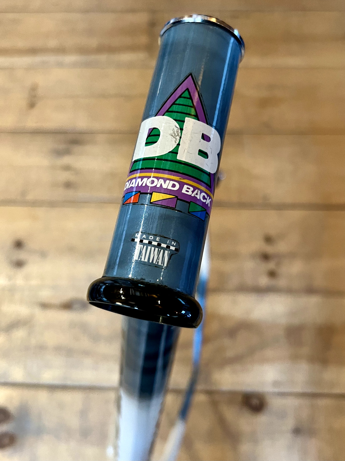 Vintage 90s Diamondback Ascent EX 19.5" Steel Mountain Bike Frame White Blue Mix